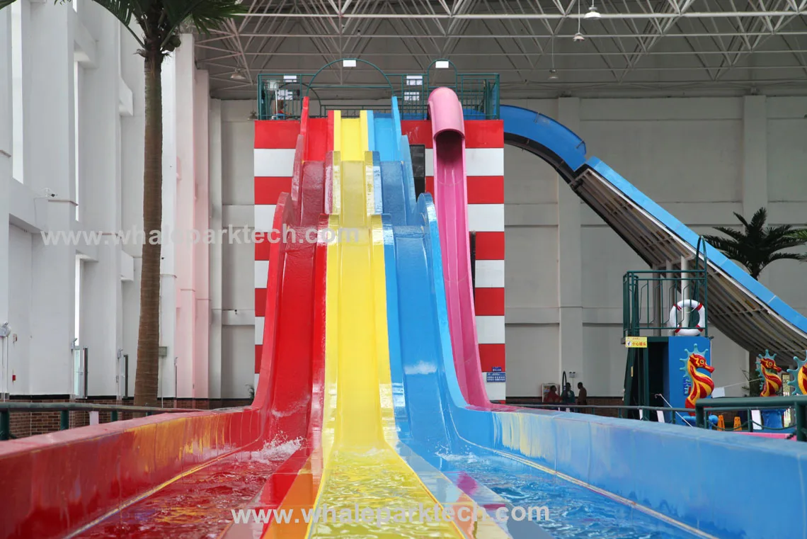 Commercial Indoor Rainbow Water Slide - FRP Slide with Steel Structure
